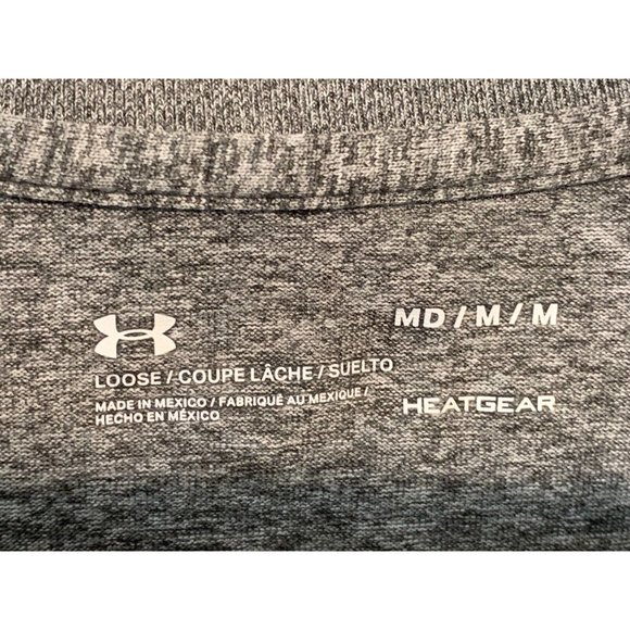 Under Armour Womens T Shirt Heatgear Crew Neck Short Sleeve Heather Gray Size M - Picture 3 of 3